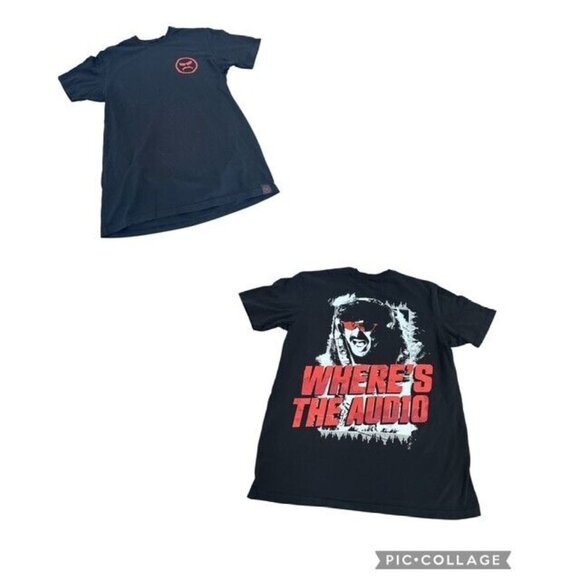 Dr Disrespect T-Shirt 93 94 Medium Wheres the Audio 2 Double Sided Tee Black HTF - Picture 2 of 11